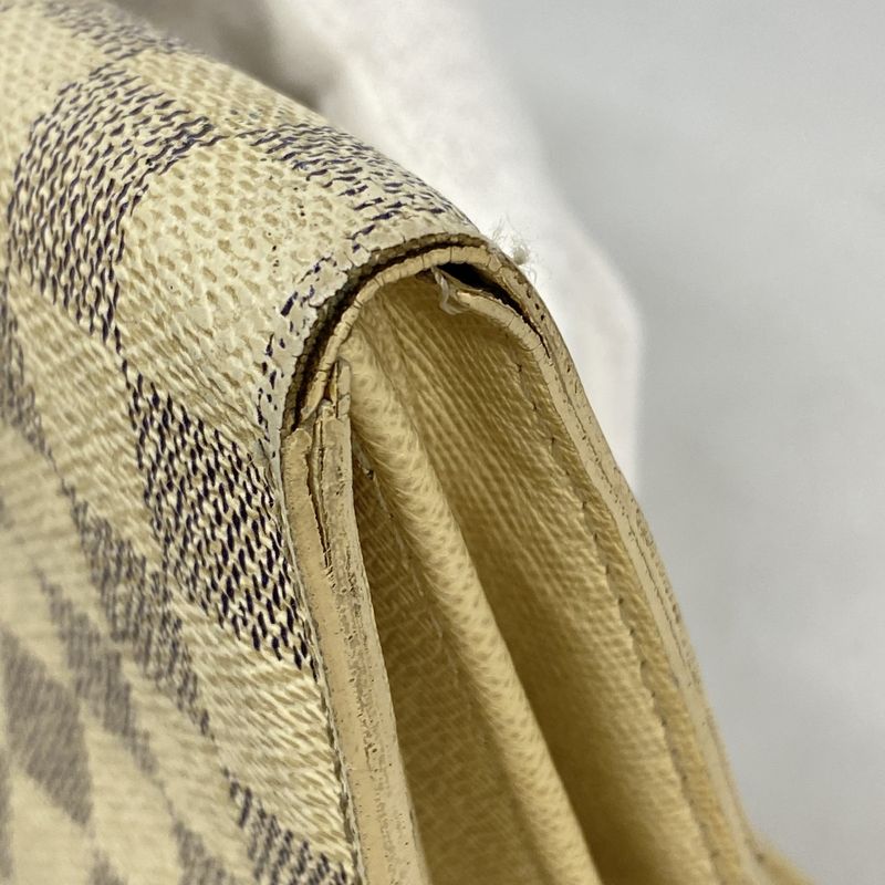 Louis Vuitton Damier Azure Portefeuille Sarah N61735 White Women's