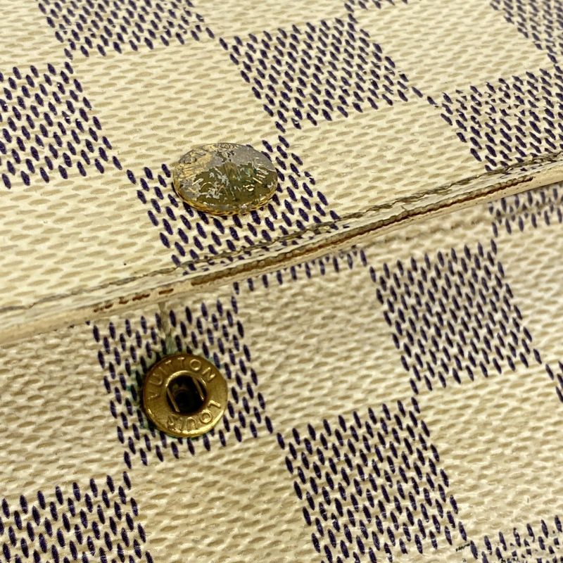 Louis Vuitton Damier Azure Portefeuille Sarah N61735 White Women's