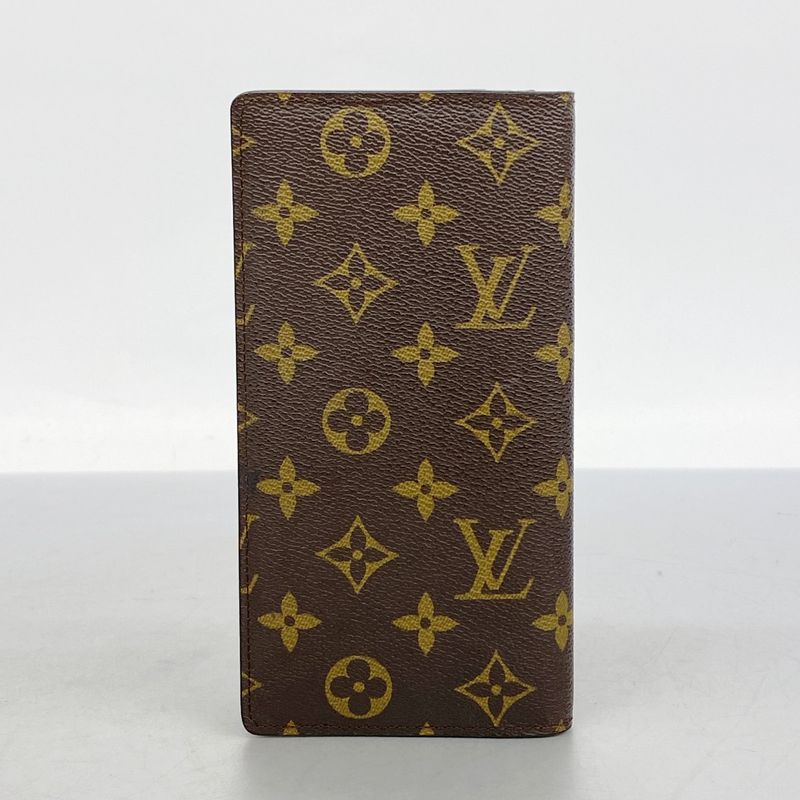 Louis Vuitton Long Wallet Monogram Portefeuille Brazza M66540 Brown Men's
