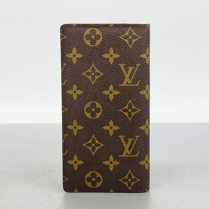 Louis Vuitton Long Wallet Monogram Portefeuille Brazza M66540 Brown Men's
