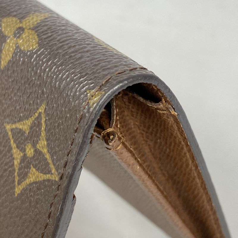 Louis Vuitton Long Wallet Monogram Portefeuille Brazza M66540 Brown Men's