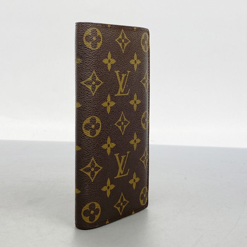 Louis Vuitton Long Wallet Monogram Portefeuille Brazza M66540 Brown Men's
