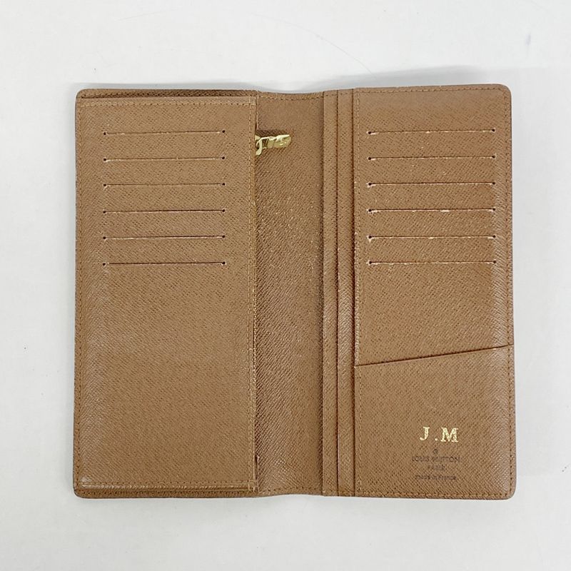 Louis Vuitton Long Wallet Monogram Portefeuille Brazza M66540 Brown Men's