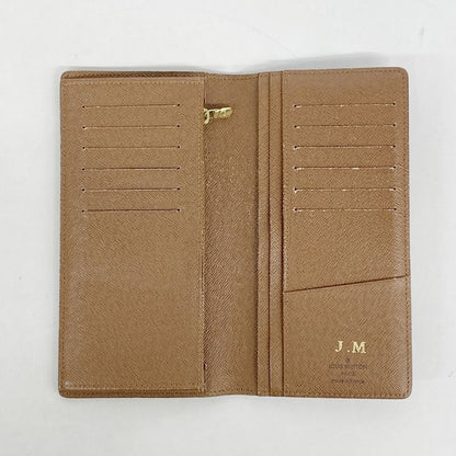 Louis Vuitton Long Wallet Monogram Portefeuille Brazza M66540 Brown Men's