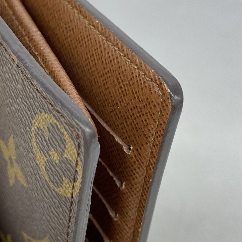 Louis Vuitton Long Wallet Monogram Portefeuille Brazza M66540 Brown Men's