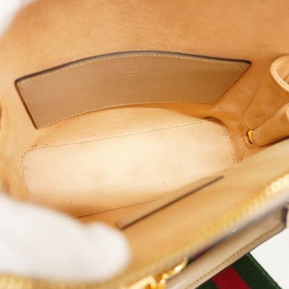 Gucci Handbag Sherry Line Horsebit 677212 Leather Beige Gold Hardware 2way Bag