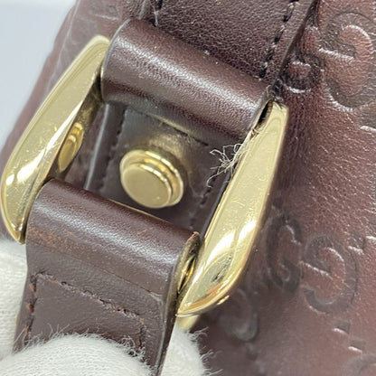 Gucci Tote Guccissima 130736 Leather Dark Brown Chien Pan Gold Hardware Women's