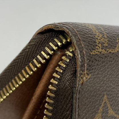 Louis Vuitton Long Wallet Monogram Zippy Wallet M42616 Brown Men Women Unisex