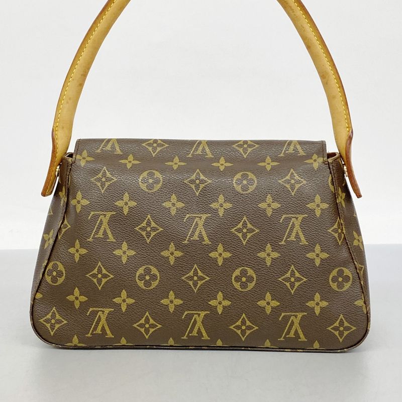 Louis Vuitton Shoulder Bag Monogram Mini Looping M51147 Brown Ladies
