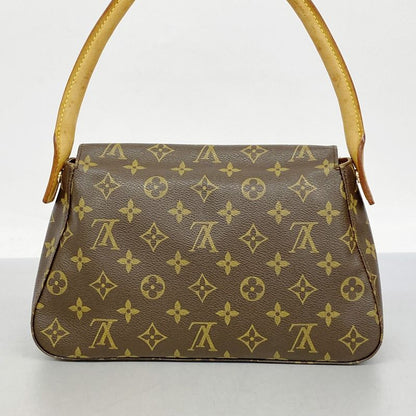 Louis Vuitton Shoulder Bag Monogram Mini Looping M51147 Brown Ladies