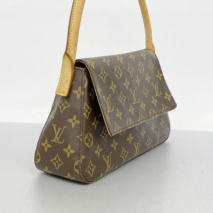 Louis Vuitton Shoulder Bag Monogram Mini Looping M51147 Brown Ladies