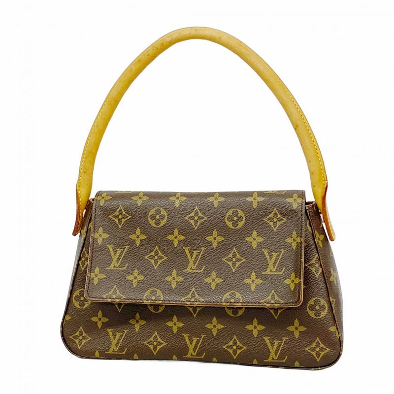 Louis Vuitton Shoulder Bag Monogram Mini Looping M51147 Brown Ladies