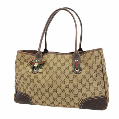 Gucci Tote Bag GG Canvas Princy 163805 Canvas Brown Chien Pan Gold Hardware