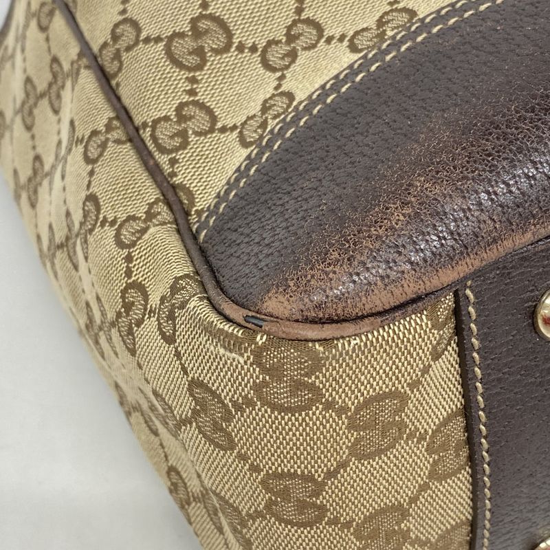 Gucci Tote Bag GG Canvas Princy 163805 Canvas Brown Chien Pan Gold Hardware