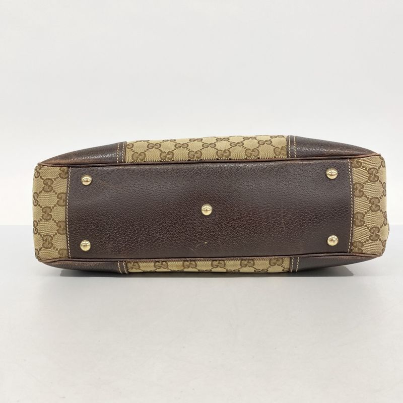 Gucci Tote Bag GG Canvas Princy 163805 Canvas Brown Chien Pan Gold Hardware