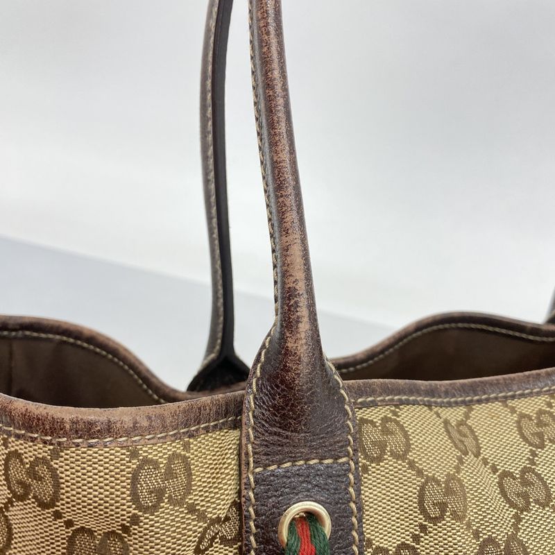 Gucci Tote Bag GG Canvas Princy 163805 Canvas Brown Chien Pan Gold Hardware