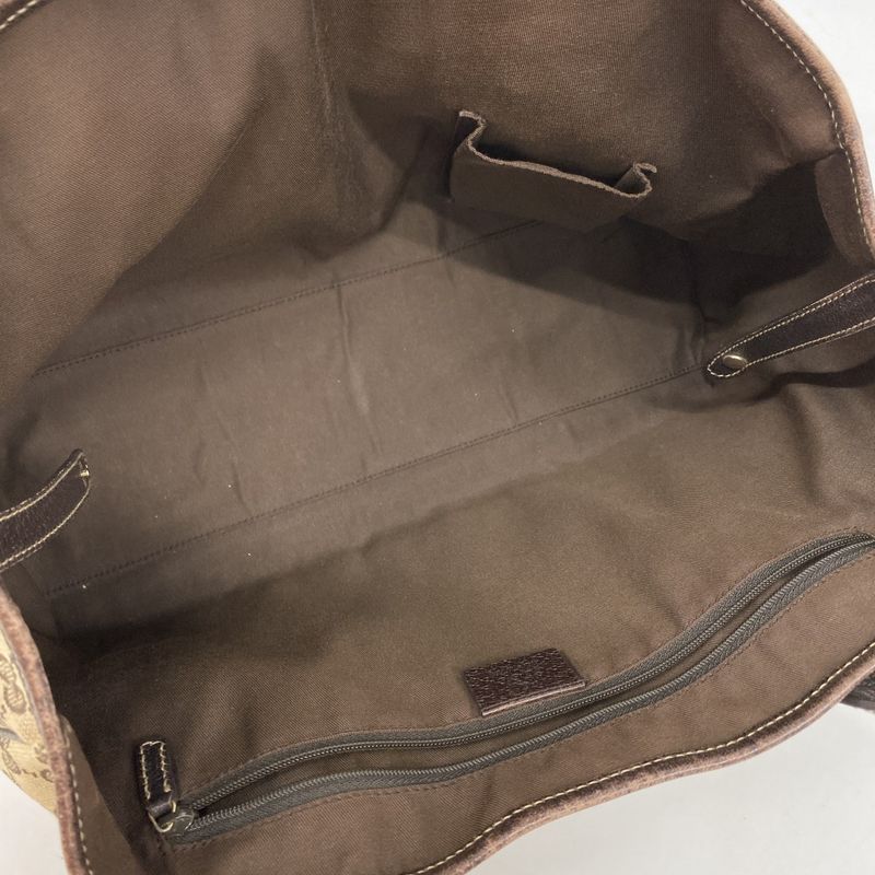 Gucci Tote Bag GG Canvas Princy 163805 Canvas Brown Chien Pan Gold Hardware