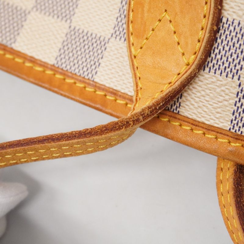 Louis Vuitton Tote Bag Damier Azure Neverfull MM N51107 White Ladies