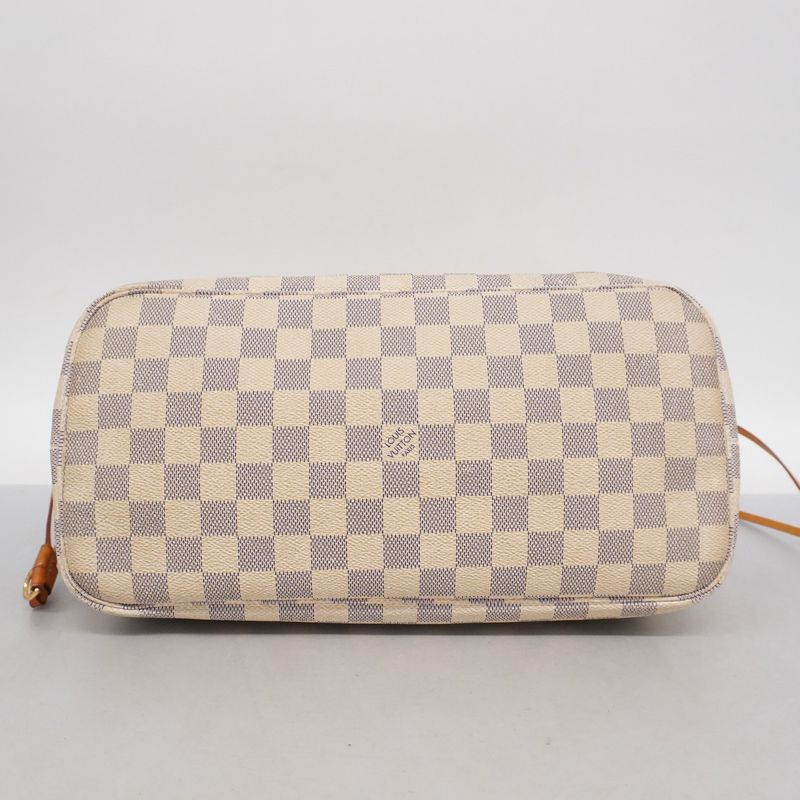 Louis Vuitton Tote Bag Damier Azure Neverfull MM N51107 White Ladies