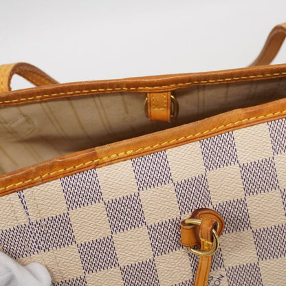Louis Vuitton Tote Bag Damier Azure Neverfull MM N51107 White Ladies