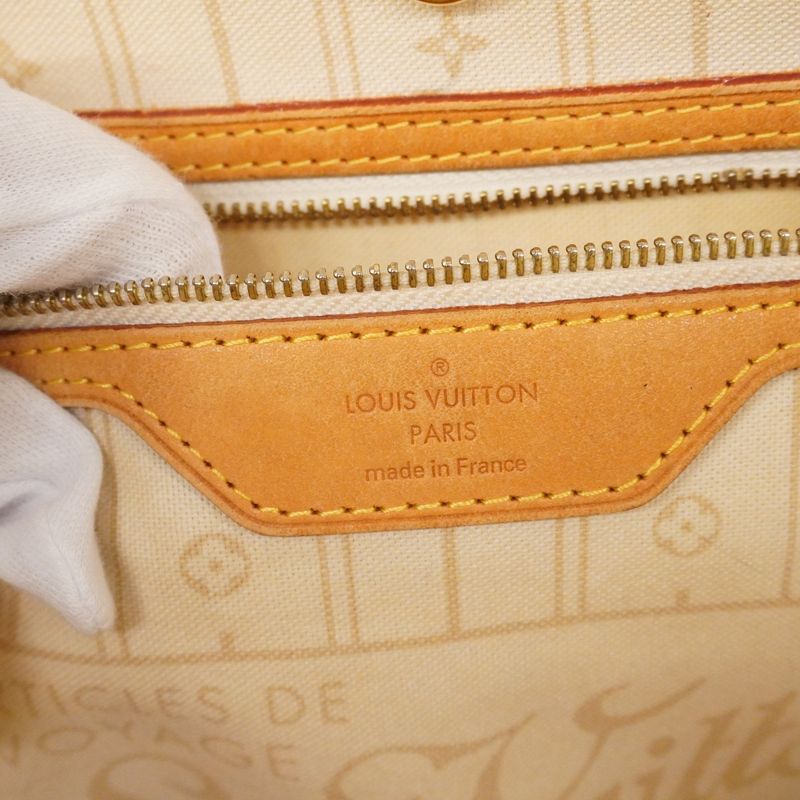 Louis Vuitton Tote Bag Damier Azure Neverfull MM N51107 White Ladies