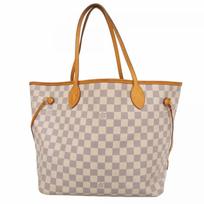 Louis Vuitton Tote Bag Damier Azure Neverfull MM N51107 White Ladies