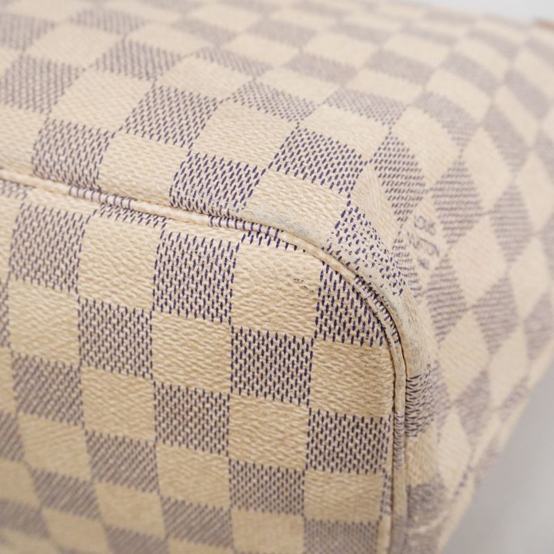 Louis Vuitton Tote Bag Damier Azure Neverfull MM N51107 White Ladies