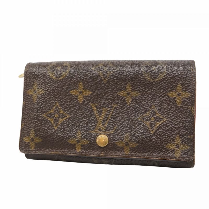 Louis Vuitton Wallet Monogram Porte Monnaie Vie Trésor M61730 Brown Ladies