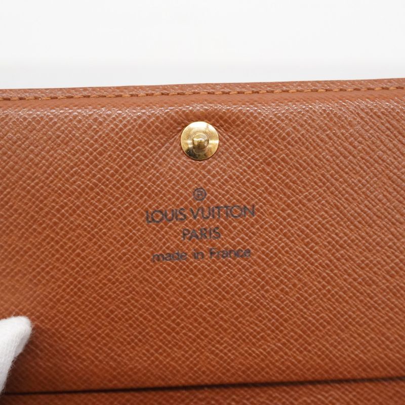 Louis Vuitton Wallet Monogram Porte Monnaie Vie Trésor M61730 Brown Ladies