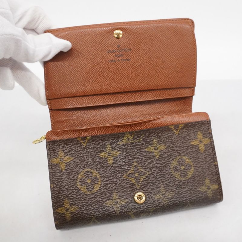 Louis Vuitton Wallet Monogram Porte Monnaie Vie Trésor M61730 Brown Ladies