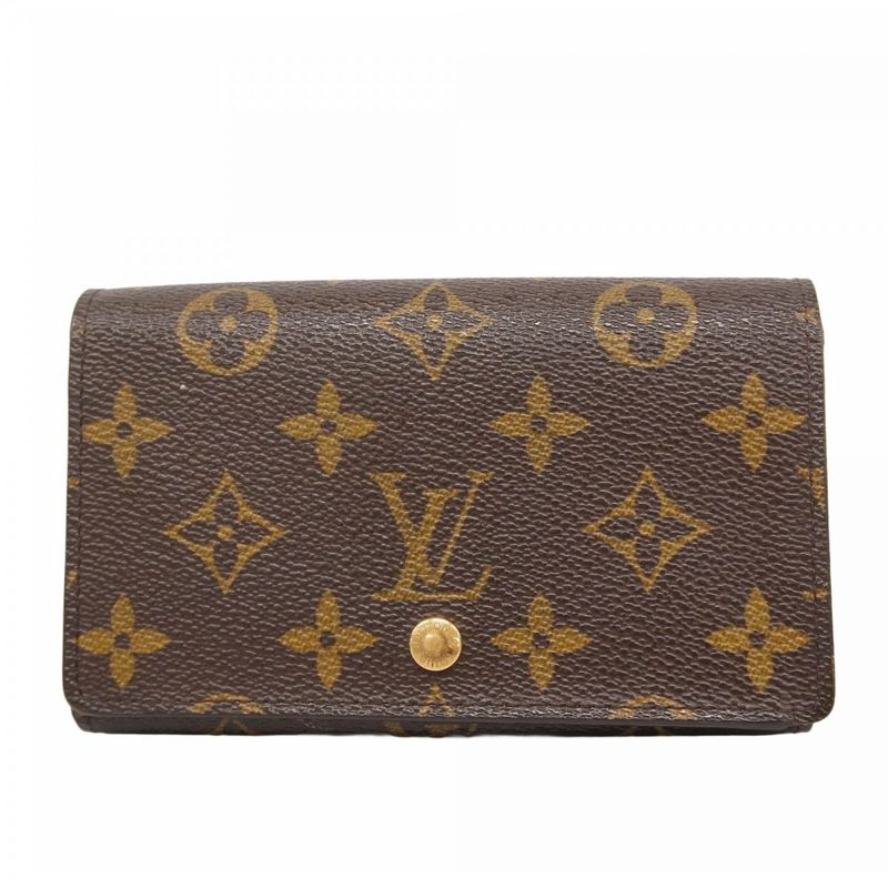 Louis Vuitton Wallet Monogram Porte Monnaie Vie Trésor M61730 Brown Ladies