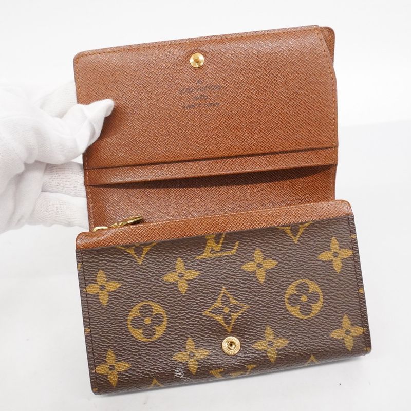 Louis Vuitton Wallet Monogram Porte Monnaie Vie Trésor M61730 Brown Ladies