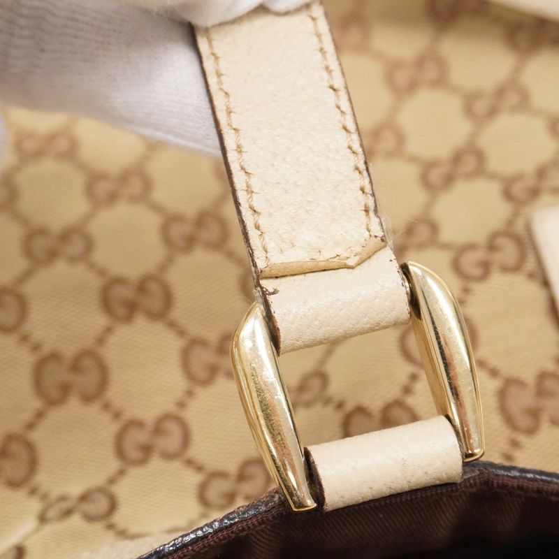 Gucci Tote Bag GG Canvas Abby 141472 Canvas Brown Beige Chien Pan Gold Hardware