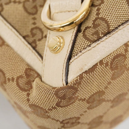 Gucci Tote Bag GG Canvas Abby 141472 Canvas Brown Beige Chien Pan Gold Hardware