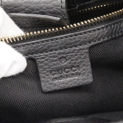 Gucci Handbag Bamboo 336032 Leather Black Chien Pan Gold Hardware 2way Bag