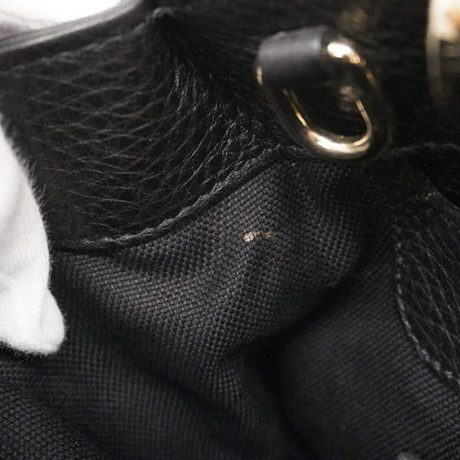 Gucci Handbag Bamboo 336032 Leather Black Chien Pan Gold Hardware 2way Bag