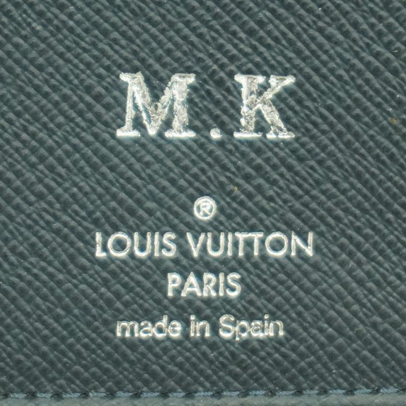 Louis Vuitton Long Wallet Taiga Zippy Wallet Vertex M30510 Blue Marine Men's