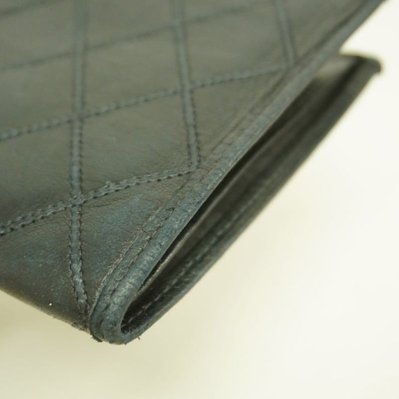 Chanel Long Wallet Bicolore Lambskin Black Gold Hardware Women