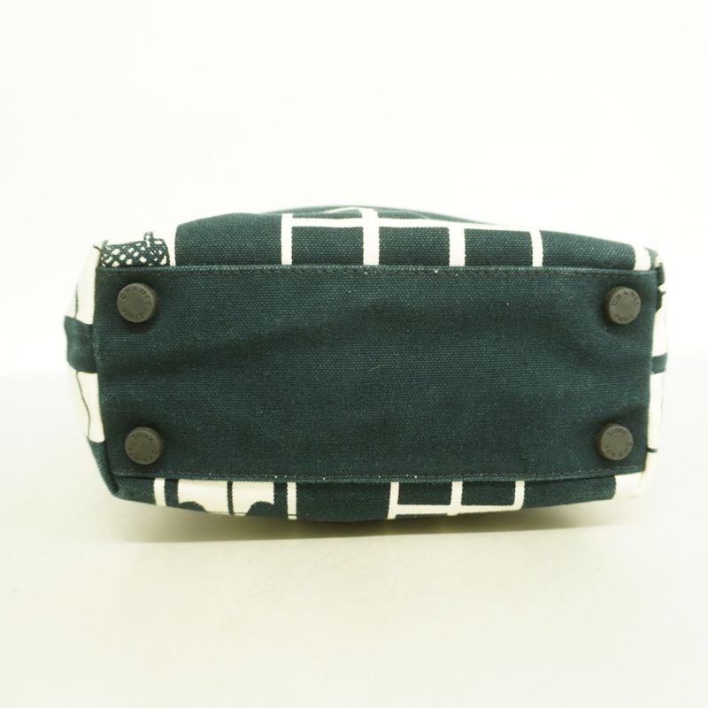 Chanel Tote Bag Window Canvas Black White Chien Pan Gold Hardware Women's