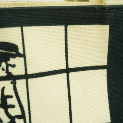 Chanel Tote Bag Window Canvas Black White Chien Pan Gold Hardware Women's