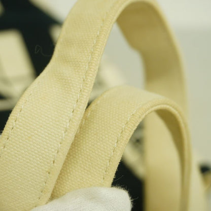 Chanel Tote Bag Window Canvas Black White Chien Pan Gold Hardware Women's