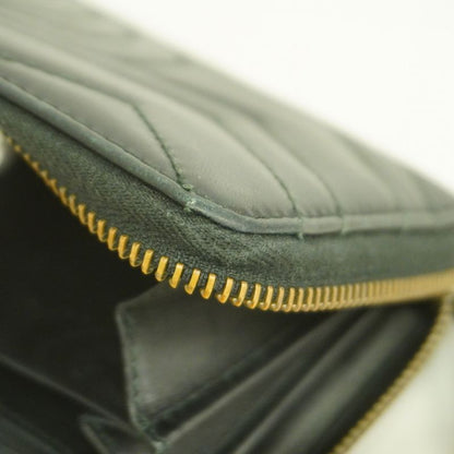 Gucci Long Wallet GG Marmont 443123 Leather Black Gold Hardware Men Ladies