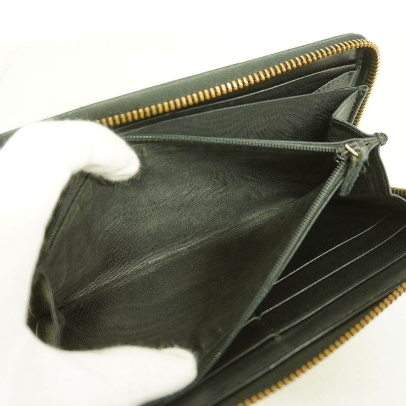 Gucci Long Wallet GG Marmont 443123 Leather Black Gold Hardware Men Ladies