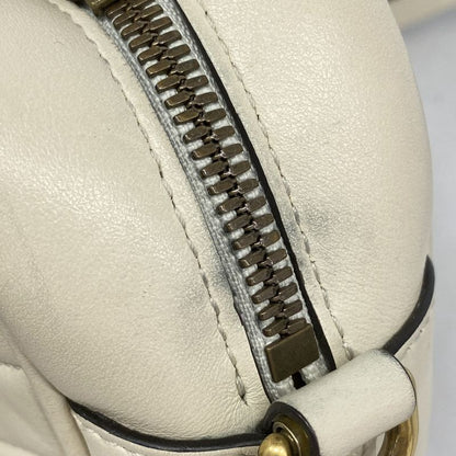 Gucci Shoulder Bag GG Marmont 447632 Leather Ivory Gold Hardware Women