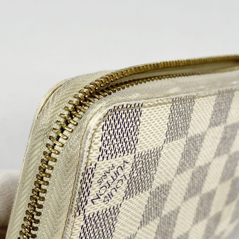 Louis Vuitton Long Wallet Damier Azure Zippy Wallet N60019 Whitemen Women Unisex