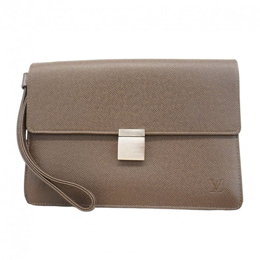 Louis Vuitton Clutch Bag Taiga Selenga M30788 Grizzly Men's