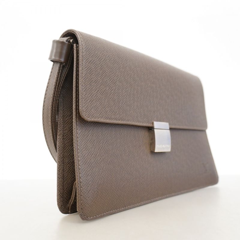 Louis Vuitton Clutch Bag Taiga Selenga M30788 Grizzly Men's