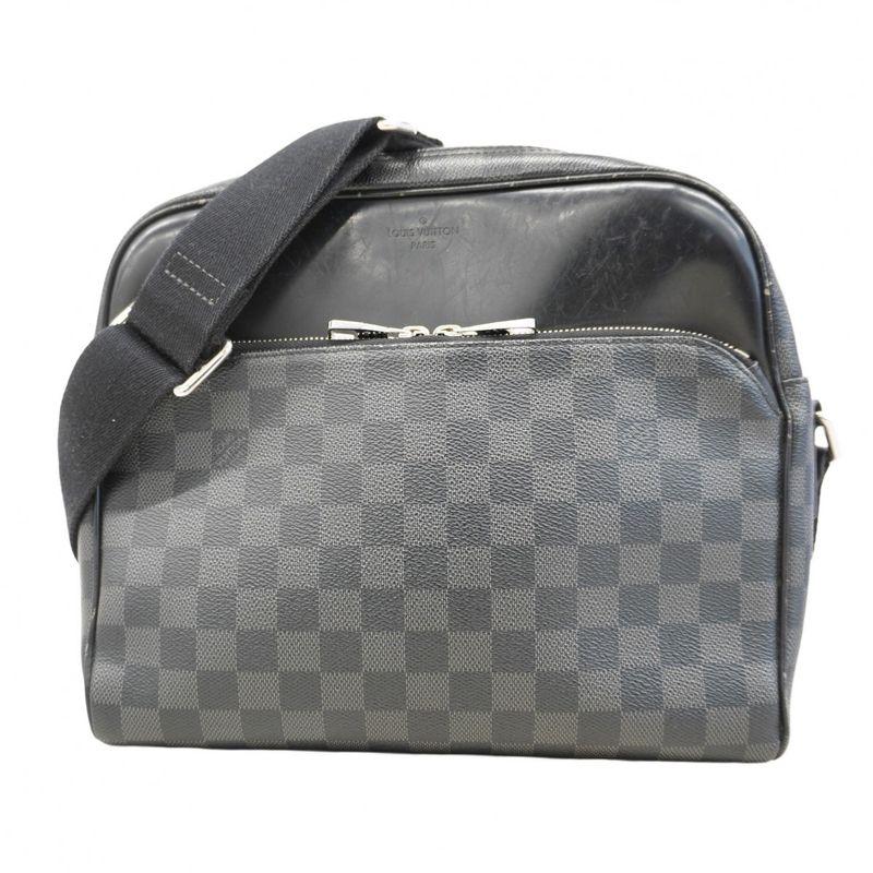 Louis Vuitton Shoulder Bag Damier Graphite Dayton PM N41408 Black Men's