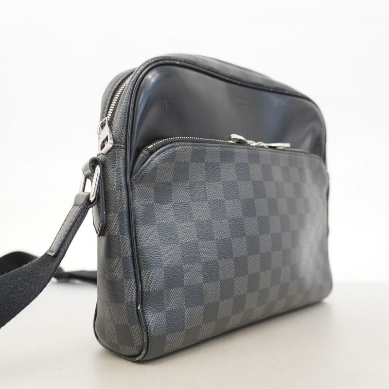 Louis Vuitton Shoulder Bag Damier Graphite Dayton PM N41408 Black Men's