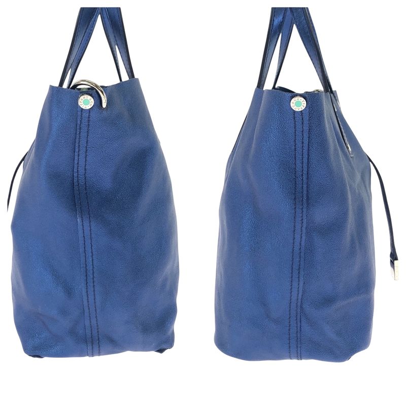 Tiffany & Co Tiffany & Co Metallic Blue Silver Hardware Leather Handbag Women